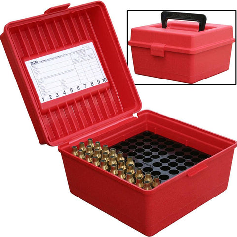 Deluxe R-100 Series Magnum Rifle Ammo Box - 100 Round - Red