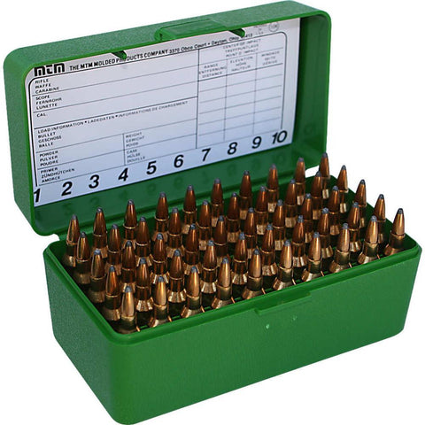 R-50 Series Small Rifle Ammo Box - 50 Round - Green