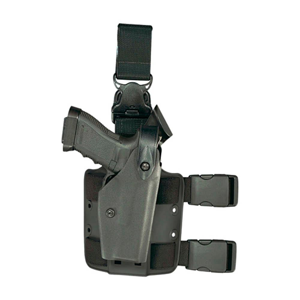 Sls Tactical Holster W- Quick Release Leg Harness - Glock 17 - 22 W- Iti Streamlight M3 4.5" - Black