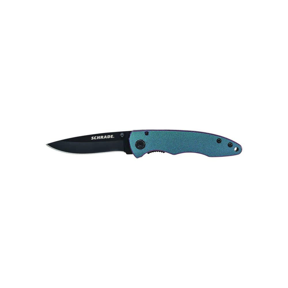 Schrade Small Liner Lock Folding Knife - Drop Point Blade Colorshift Aluminum Handle