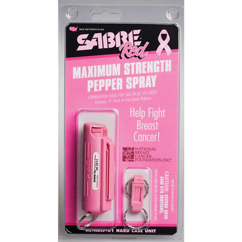 Keyring Self Defense Spray (0.54oz-aprox. 25 Shots) With Quick Release - Pink, Nbcf