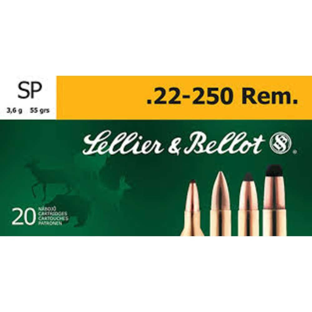 Sellier & Bellot Rifle Ammunition - 22-250 Rem, 55 Grain, Soft Point