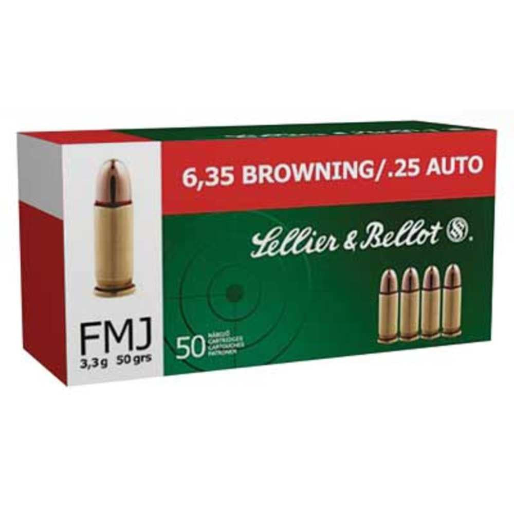 Sellier & Bellot Handgun Ammunition - 25 Auto - Fmj - 50 Gr