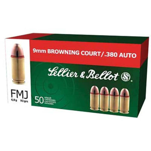 Sellier & Bellot Handgun Ammunition - 380 Auto - Fmj - 92 Gr