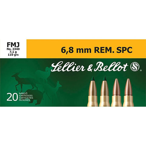 Sellier & Bellot Ammo - 6.8 Spc 110 Grain - Fmj - 20 Rounds Per Box