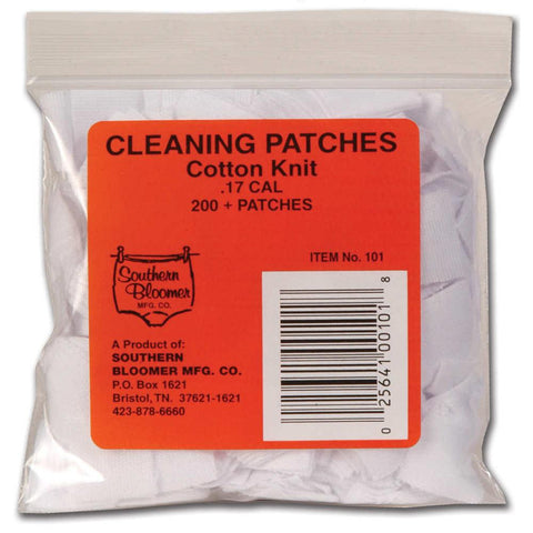 Cotton Knit Cleaning Patches - .17 Caliber Rifle, (200 Pack)