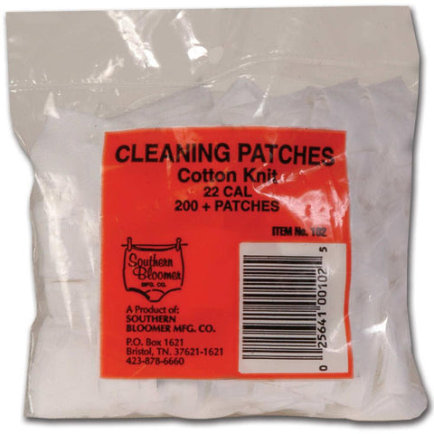 Cotton Knit Cleaning Patches - .22 Caliber Rifle, (200 Pack)