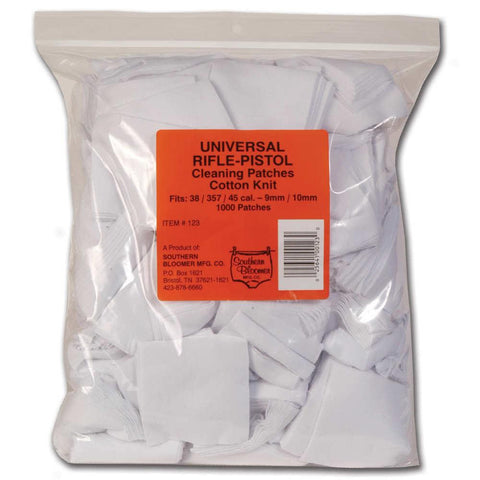 Cotton Knit Cleaning Patches - 2.5x2.5, Universal Rifle-pistol, 1000 Bulk Bag