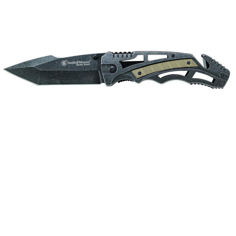 Border Guard Knife - Tanto - Plain Edge - Black