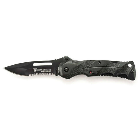 Black Ops Knife - Drop Point - Serrated - Black