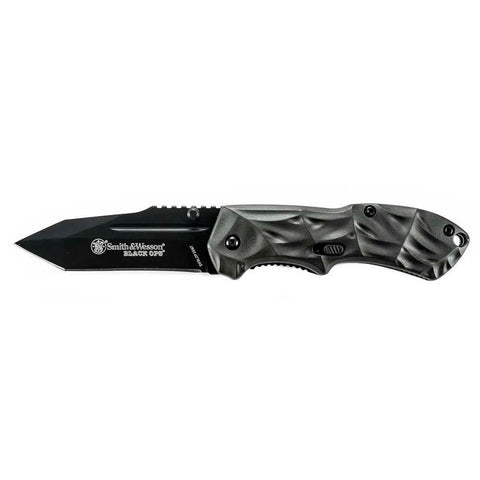 Smith & Wesson Black Ops 3 Aluminum Handle Folder - Tanto, Black