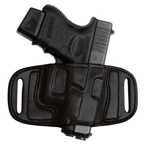 Quick Draw Belt Holster, Black Leather, Glock 17 - 22 - 31 , Right Hand