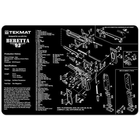 Beretta 92-m9 Cleaning Mat  - 11" X 17"