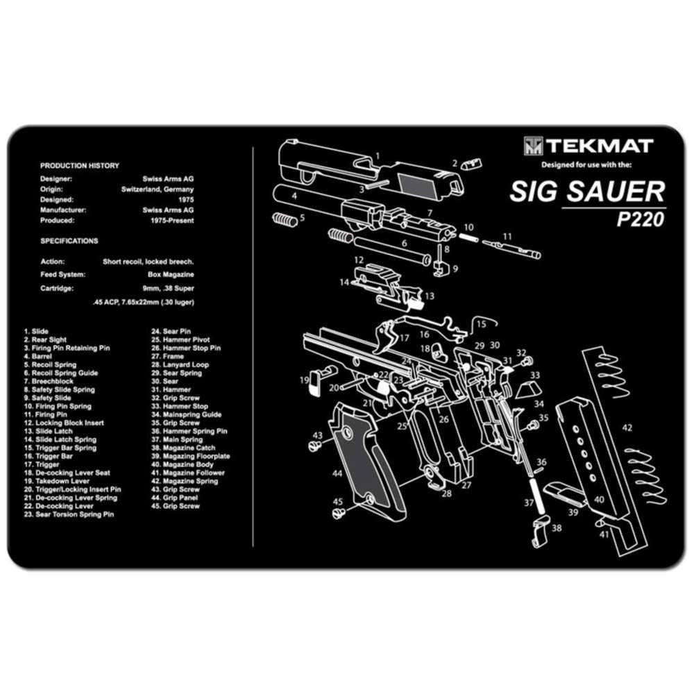 Sig Sauer P220 Cleaning Mat - 11" X 17"