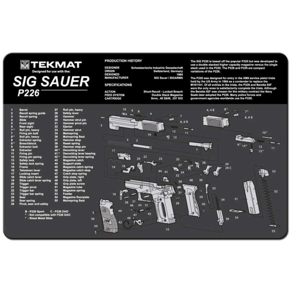 Sig Sauer P226 Cleaning Mat - 11" X 17"