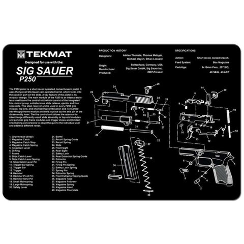 Sig Sauer P250 Cleaning Mat - 11" X 17"