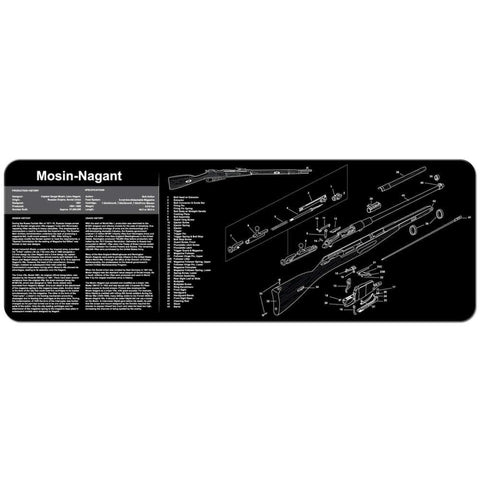 Mosin Nagant Cleaning Mat - 12" X 36" - Black