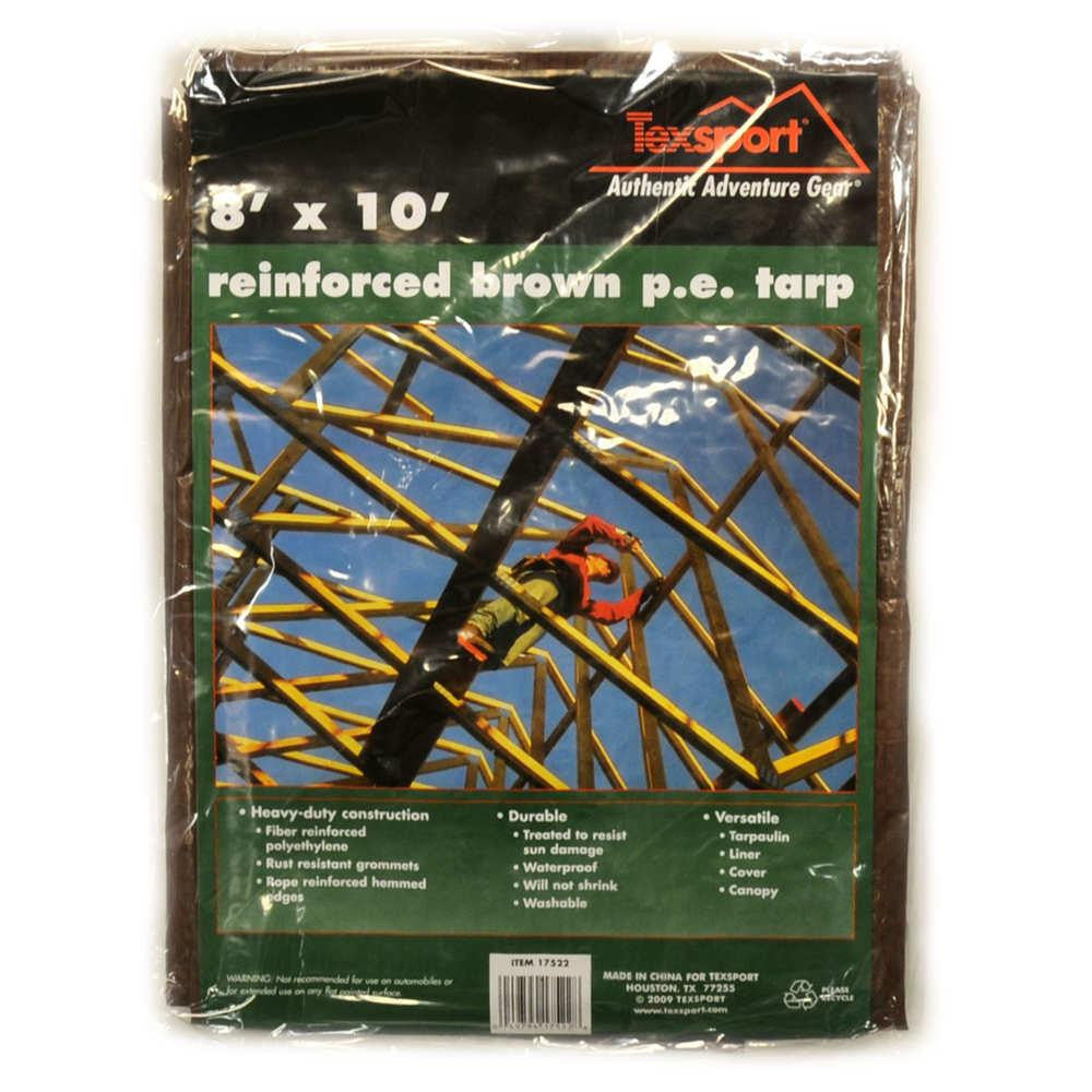 Brown Reinforced Rip-stop Polyethylene Tarps - 8' X 10'