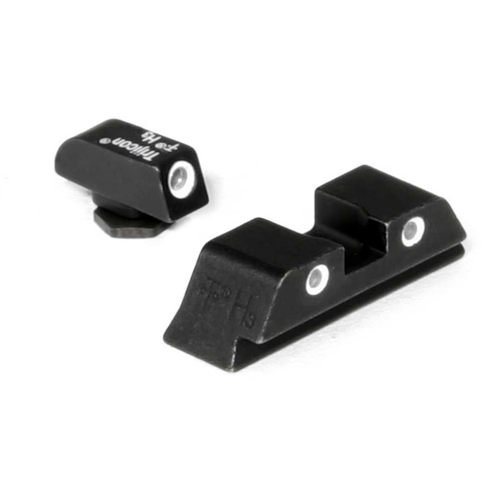 Bright And Tough Self Illuminous Night Sights - Glock 3 Dot Front And Rear Night Sight - Orange Rear - Model 17 - 17l - 19 - 22 - 23 - 24 - 26 - 27 - 33 - 34 - 35 - 38 - 39