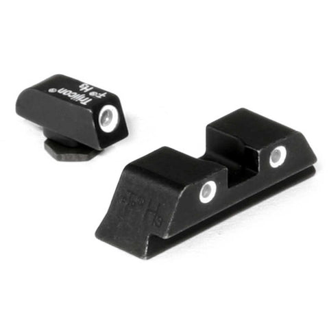 Bright And Tough Self Illuminous Night Sights - Glock 3 Dot Front And Rear Night Sight - Yellow Rear - Model 17 - 17l - 19 - 22 - 23 - 24 - 26 - 27 - 33 - 34 - 35 - 38 - 39