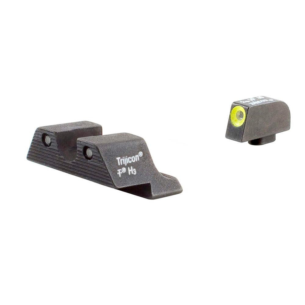 Glock Large Frame Hd Night Sight Set - Yellow Front Outline - Model 20 - 21 - 21sf - 29 - 30