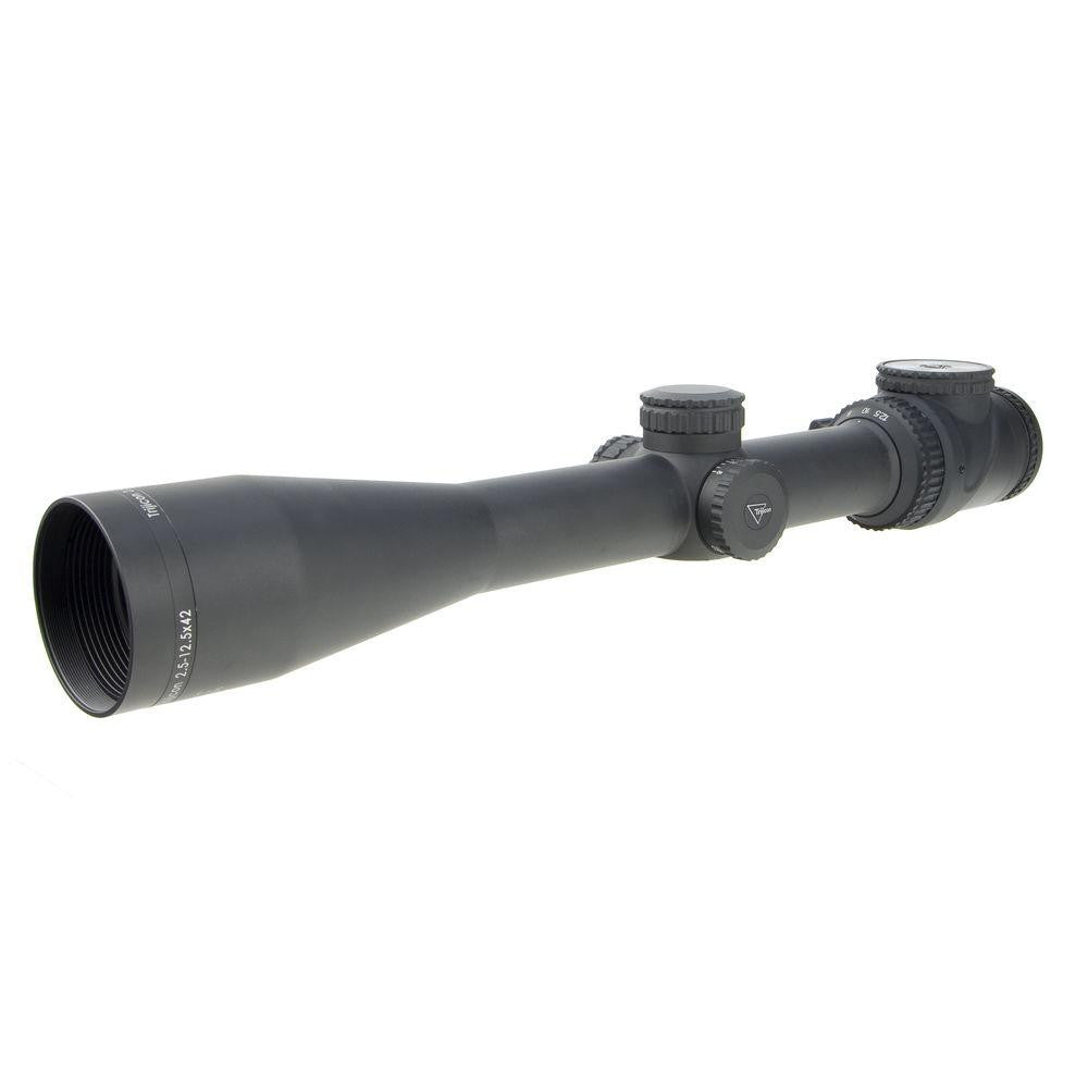 Accupoint 2.5-12.5x42 Riflescope Standard Duplex Crosshair W- Green Dot, 30mm Tube