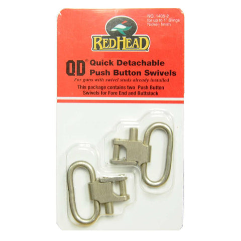 Uncle Mikes Red Head Qd 1" Swivels (2 Pack) - Nickel