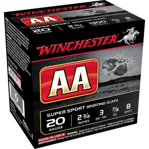 20 Gauge Shotshells 2.75" 7-8oz  #8 Shot - 25 Rounds