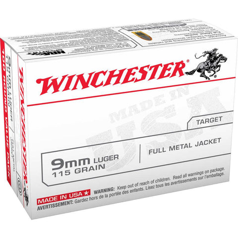 9mm Luger Ammunition 115gr Fmj - 100 Rounds