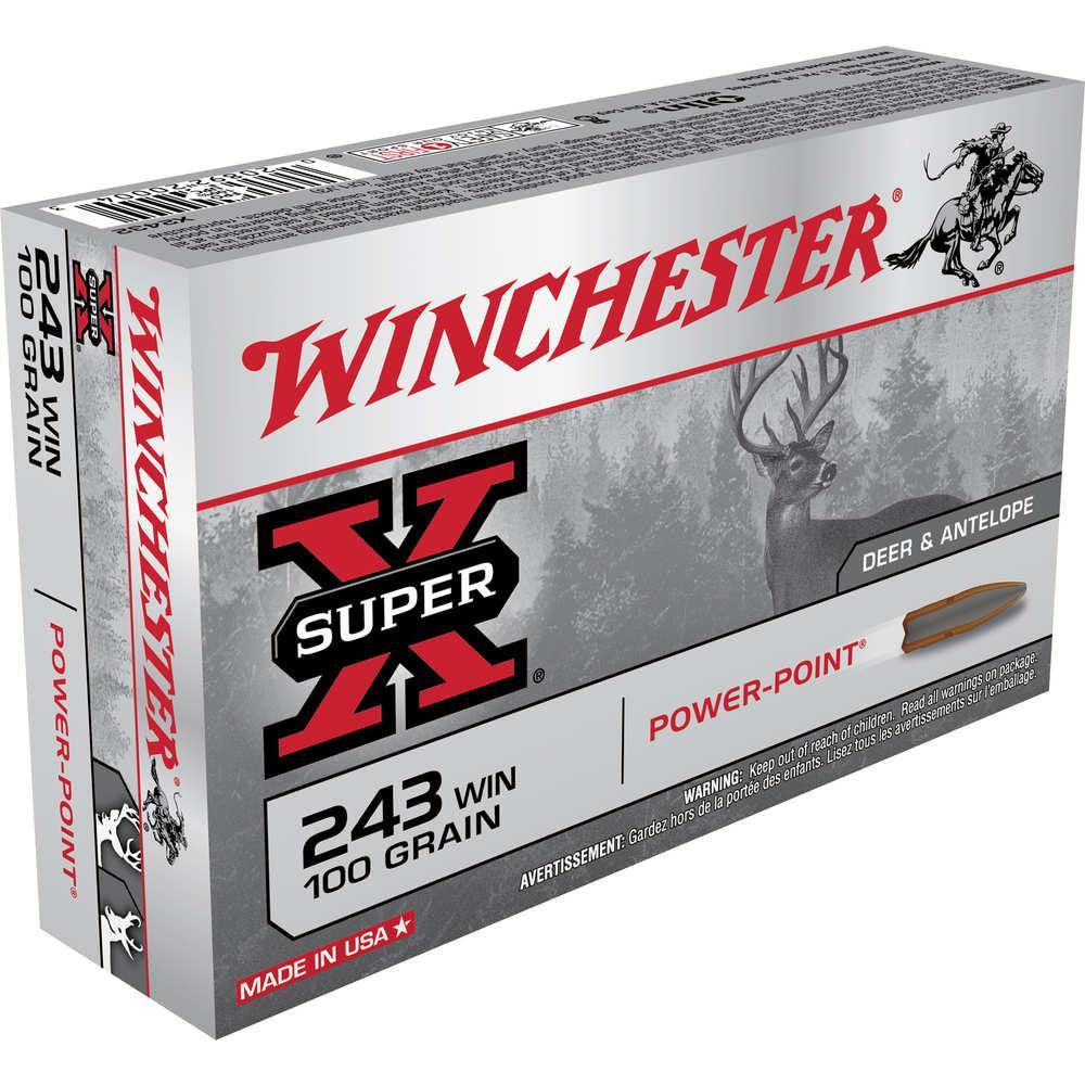 243 Win Ammunition 100gr Power-point - 20 Rounds