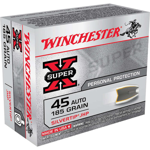 45 Auto Ammunition 185gr Silvertip Jhp - 20 Rounds