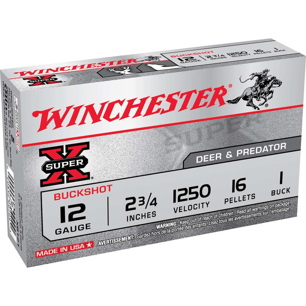 12 Gauge Buckshot 2.75" 16 Pellets  #1 Buck - 5 Rounds