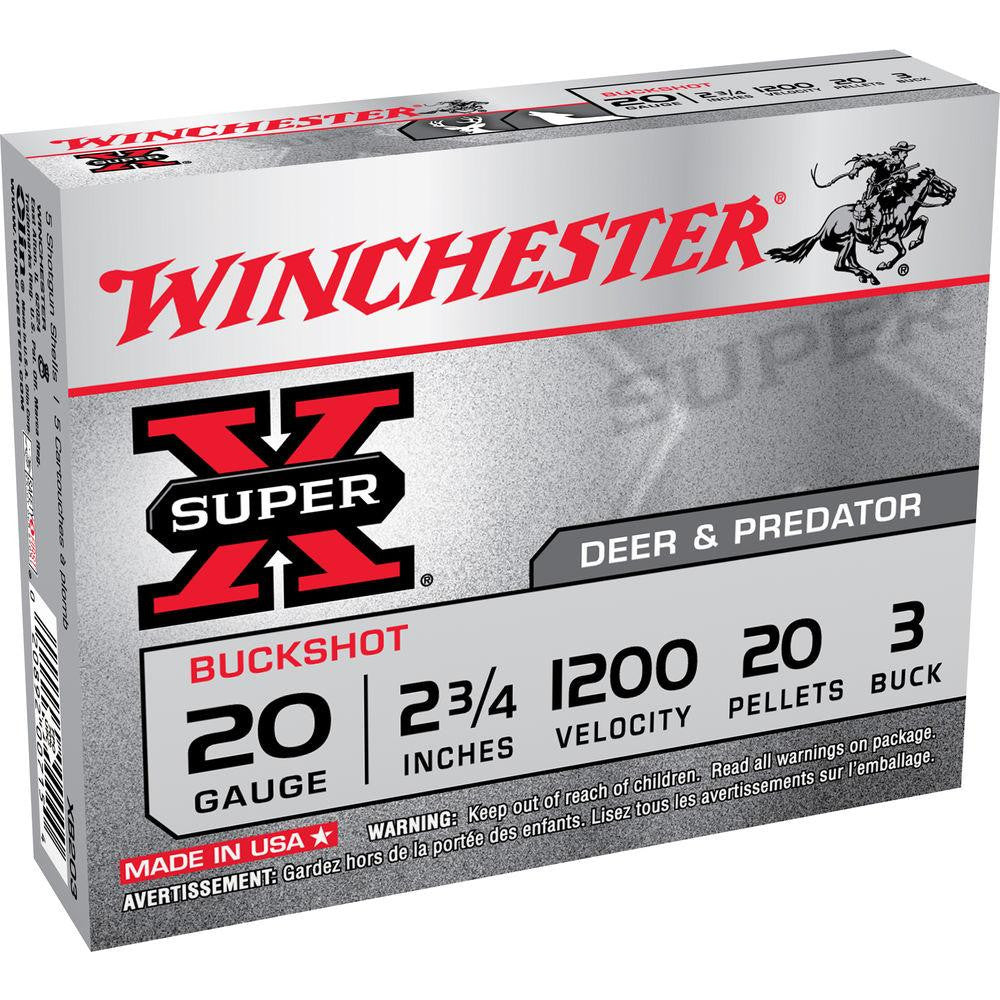 20 Gauge Buckshot 2.75" 20 Pellets  #3 Buck - 5 Rounds